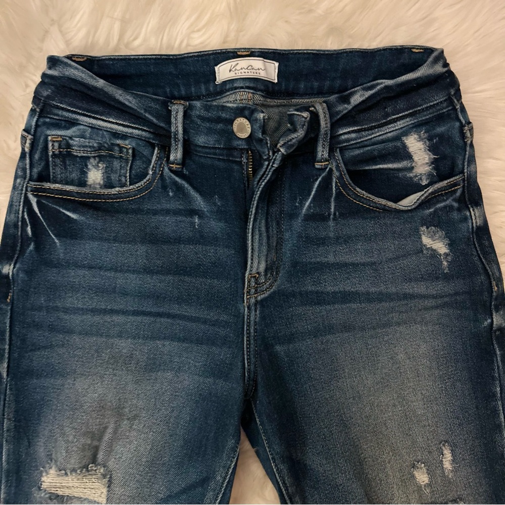 KANCAN DISTRESSED JEANS…..MID RISE-ANKLE SKINNY.. AMAZING FIT. DISTRESSED HEMS